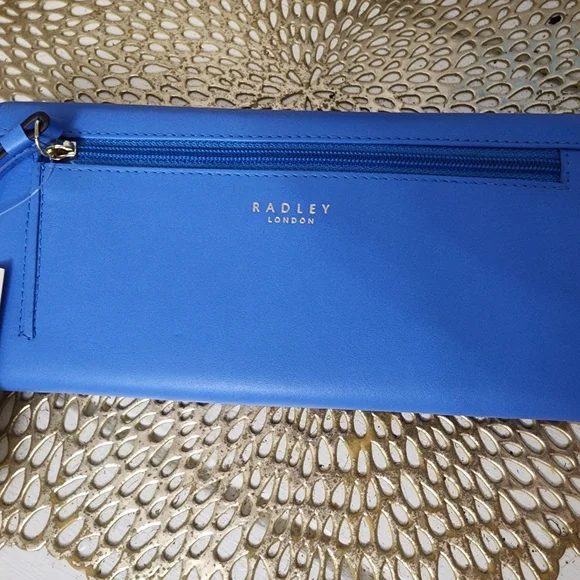 RADLEY LONDON BLUE LEATHER WALLET NWT - Picture 2 of 13